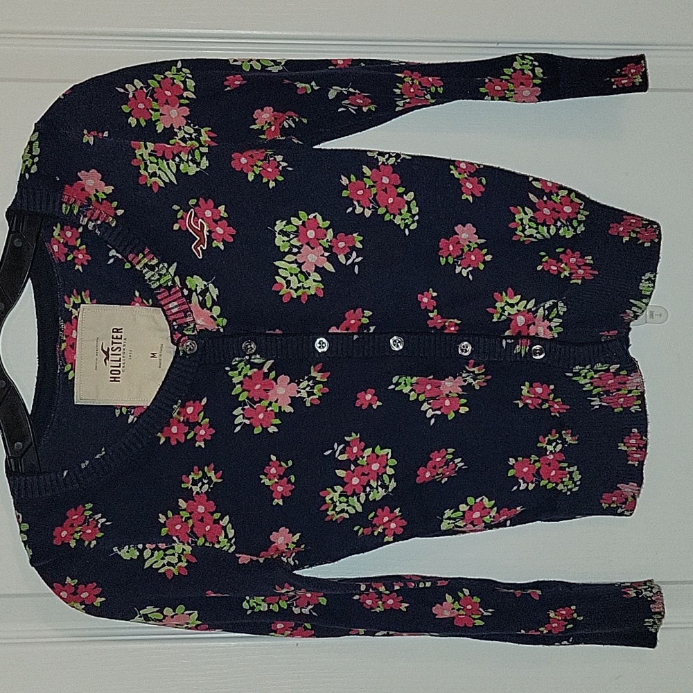 Hollister floral cardigan sz M
